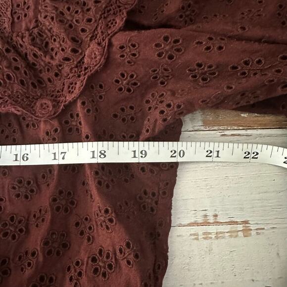 Doen Floryn Romantic Lace Eyelet Top Antique Walnut Size XL - Picture 13 of 15